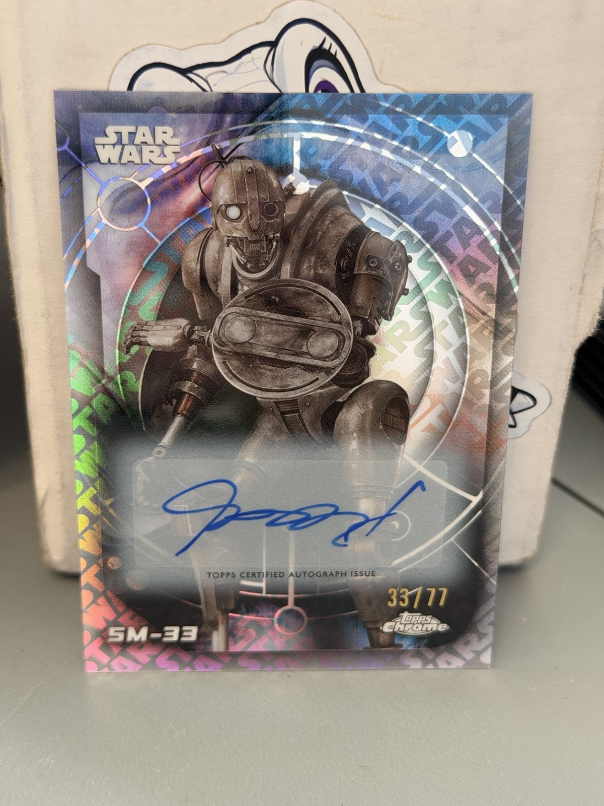 2026 TOPPS CHROME STAR WARS SM-33 AUTO 33/77 STAR WARS LOGO -COLLECTORS PIECE