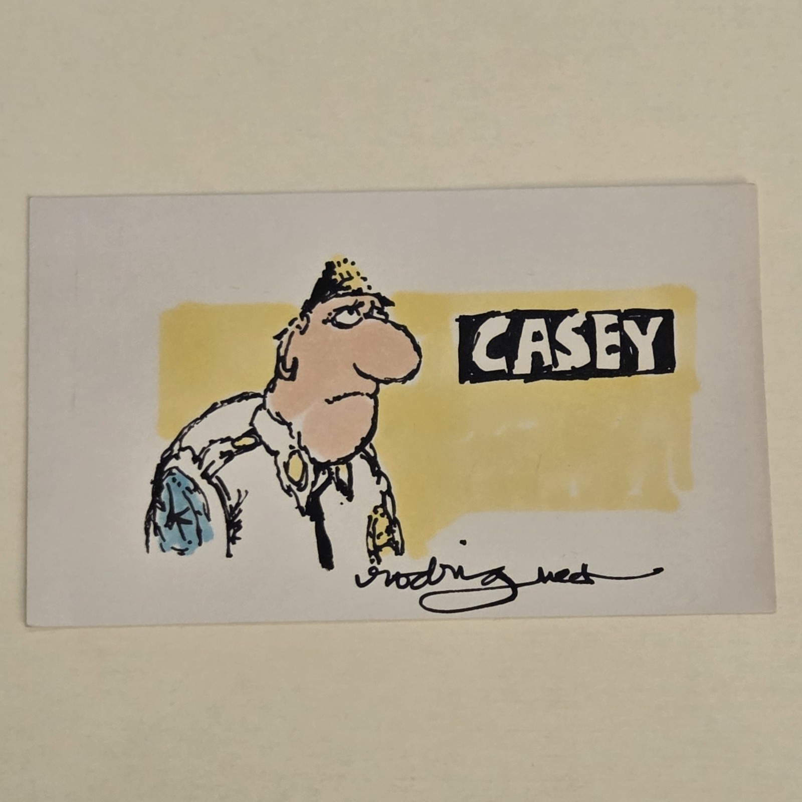 Charles Rodrigues Signed Hand Drawn Sketch Autograph Cartoonist Writer Casey