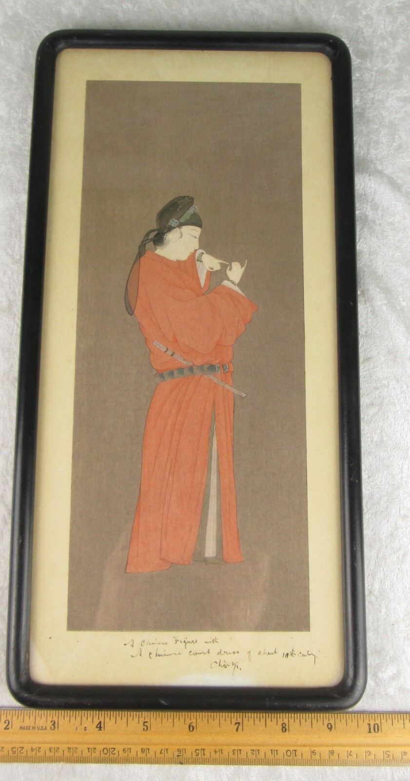 Chinese Painting Chien Shun-chü Emperor Huan-yeh Antique Costumes Framed
