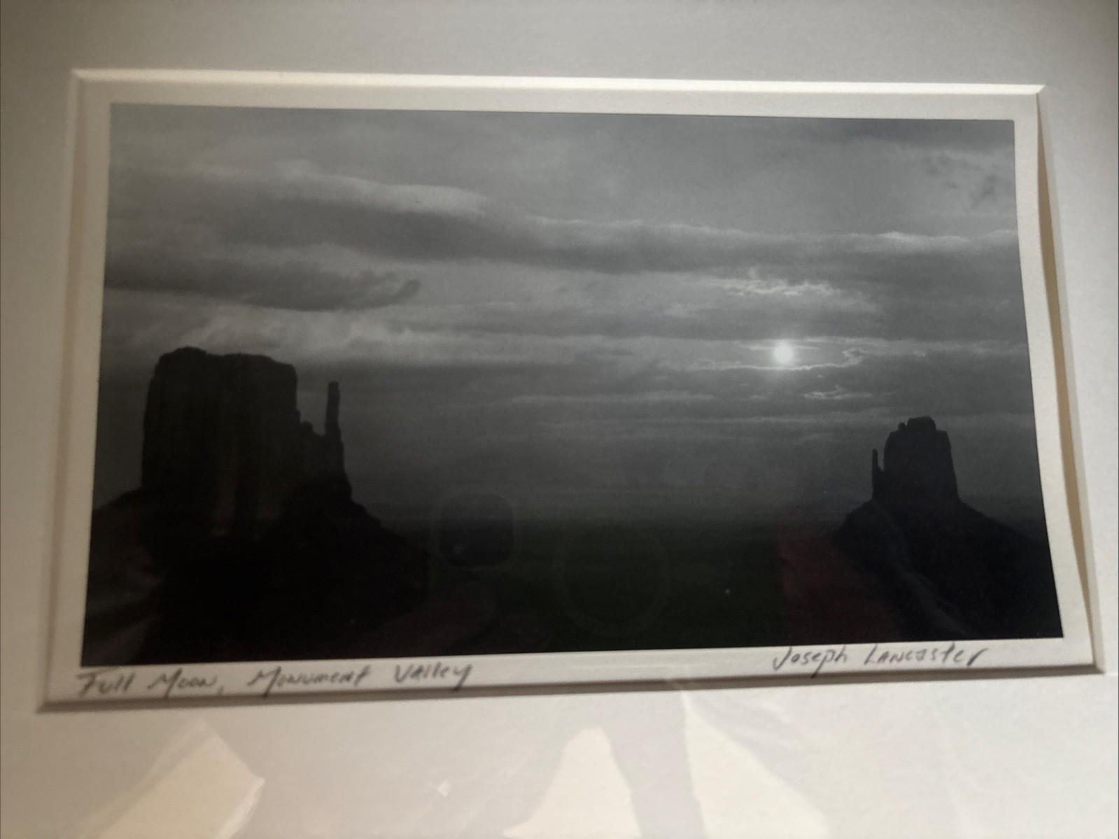 JR (Joseph) Lancaster -1991 Full Moon Monument Valley Photograph. Signed