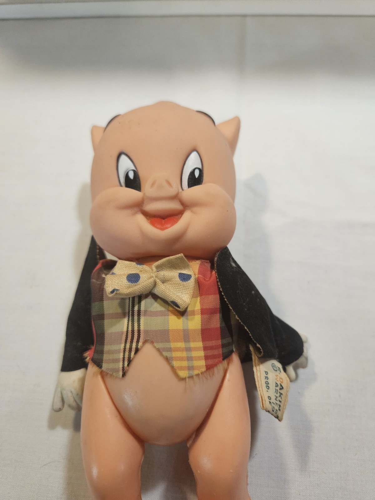 Vtg 1968 1970 R Dakin Porky Pig Vinyl Figure Looney Tunes Warner Bros Clothes