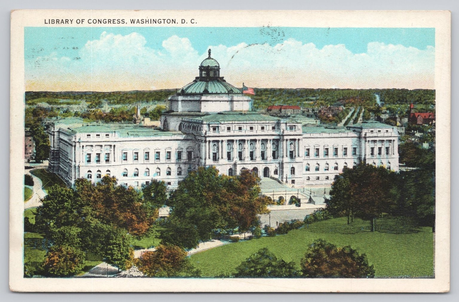 Library of Congress Washington DC 1933 Postcard Colorgraph Views Capitol