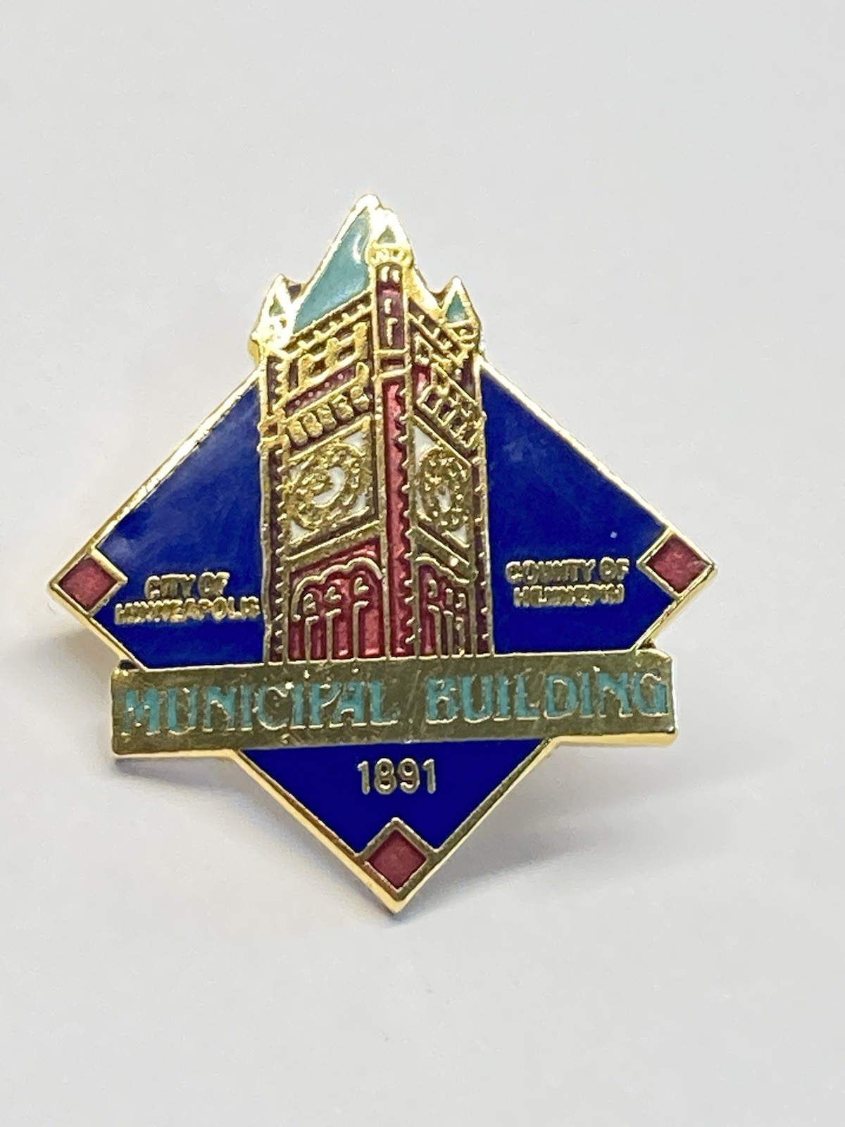 Vintage City On Minneapolis MN Municipal Building Enamel Pin Clock Tower