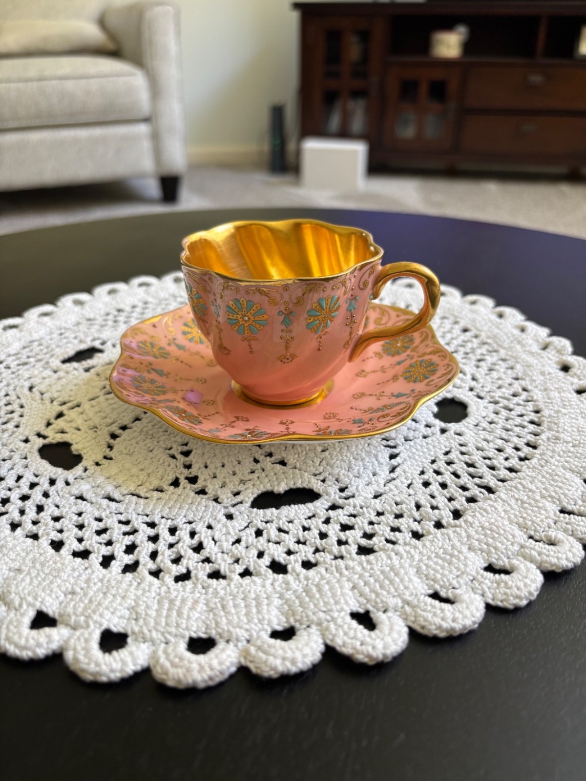 Antique Coalport Teacup Saucer Fine Bone China England