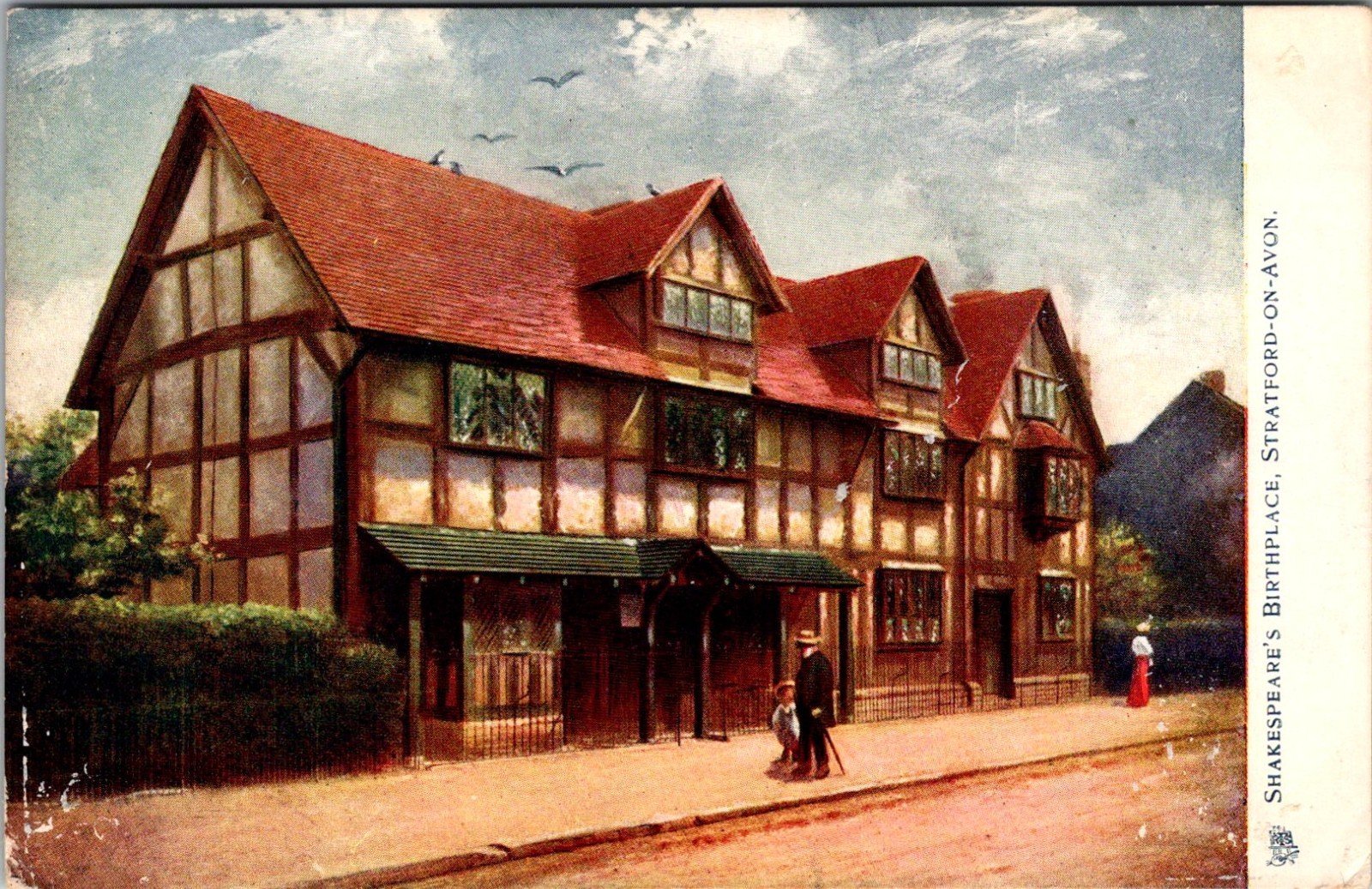 Tuck\'s Oilette Postcard Shakespeare\'s Birthplace Stratford-On-Avon c1905 (A3)