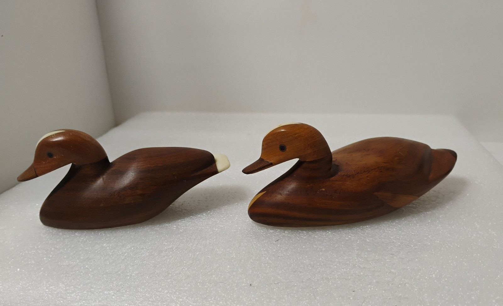 Vtg Siwok Hand Made Wood Duck W/ Inlay Set Of 2 Salta Argentina