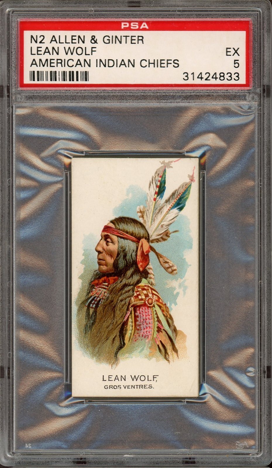 1888 N2 Allen & Ginter American Indian Chiefs (PSA  5 EX) Lean Wolf