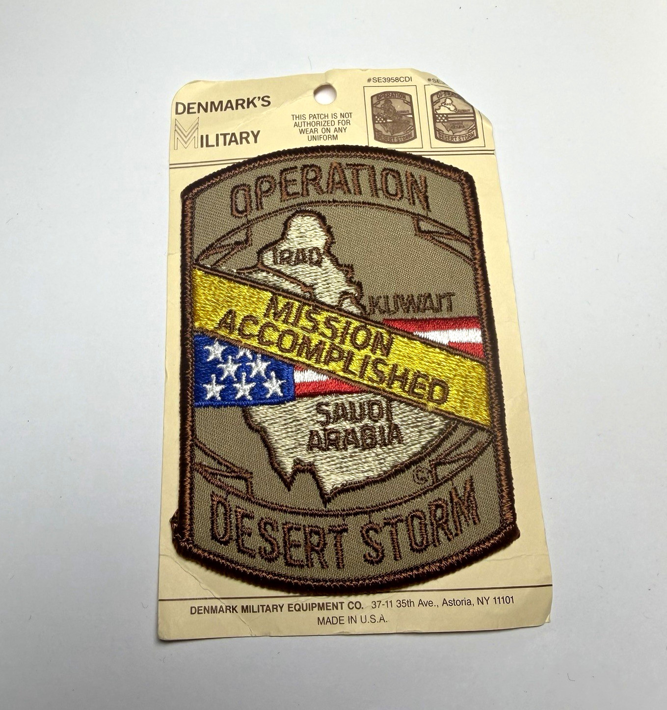 Vintage Operation Desert Storm Mission Accomplished Gulf War Patch USA Made NOS