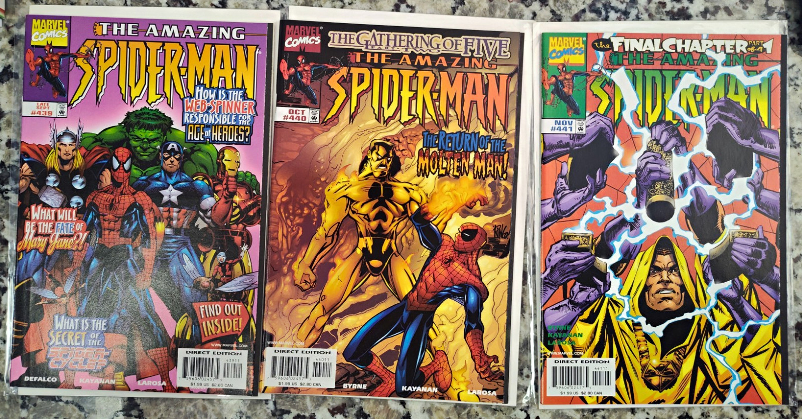 Marvel Amazing Spider-Man #439-441 (1998) Direct Edition Comic Lot (3)