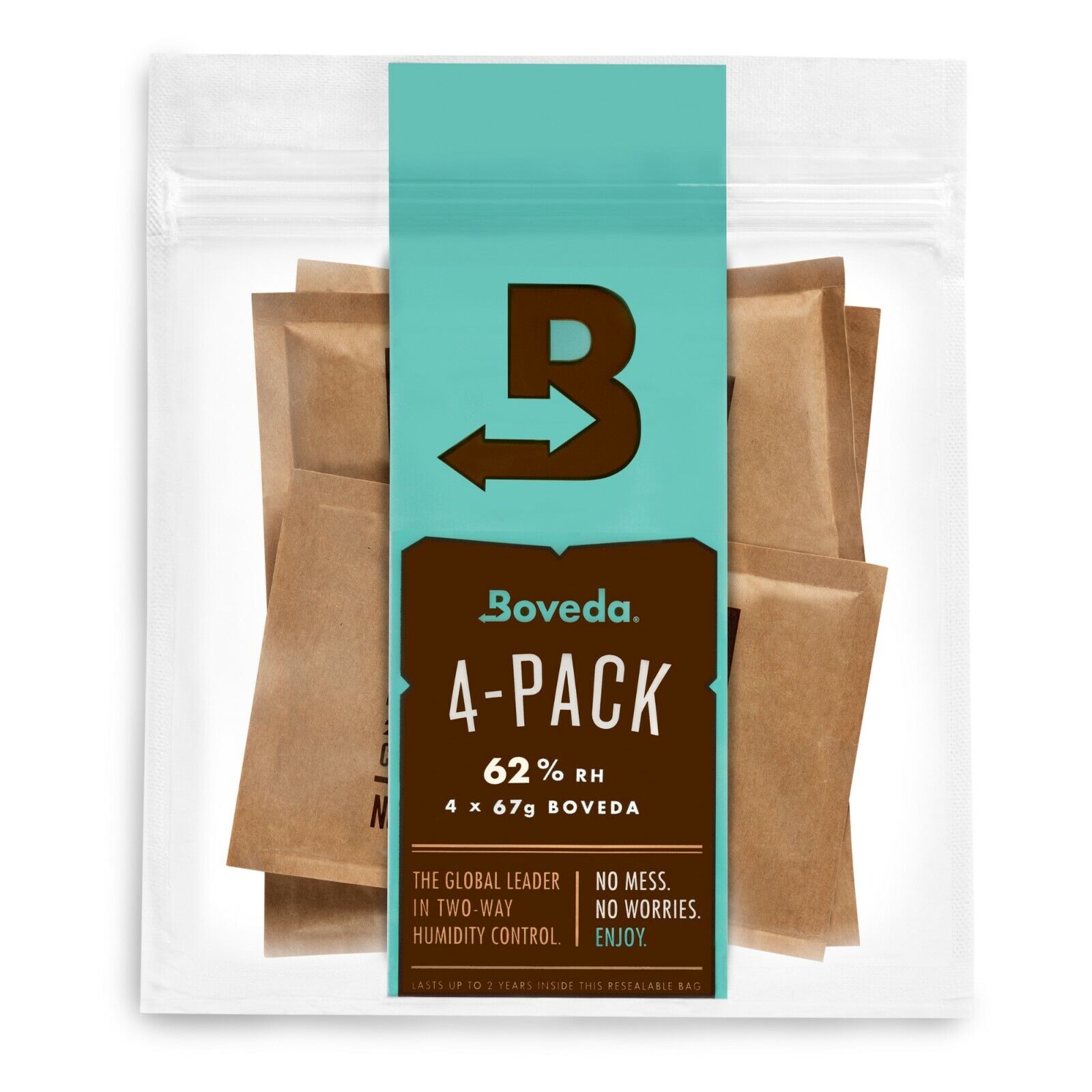 Boveda 62% RH 2-Way Humidity Control - Protects & Restores - Size 67- 4 Count