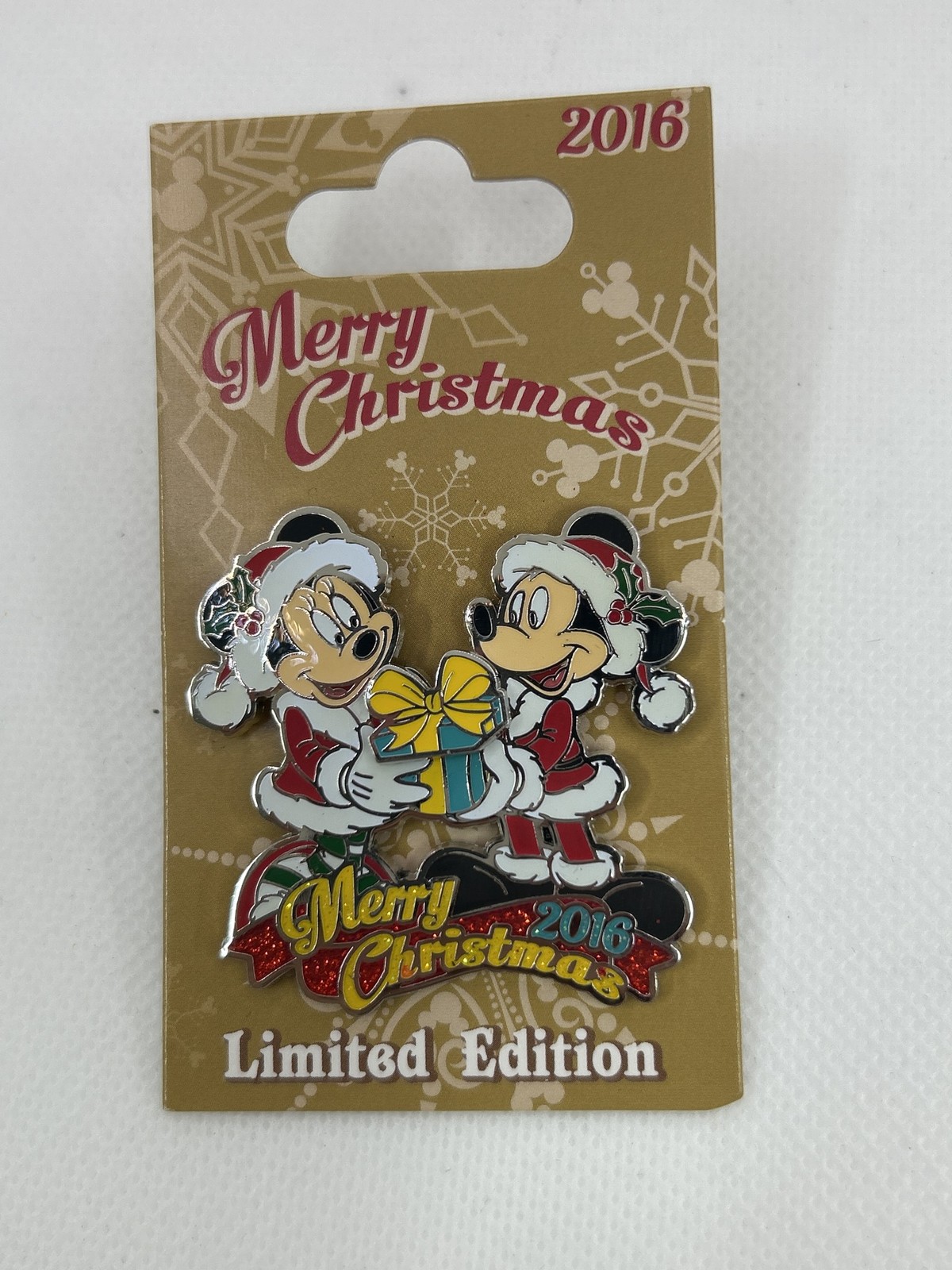 Disney Parks Merry Christmas 2016 Mickey Minnie Limited Edition Pin Gift