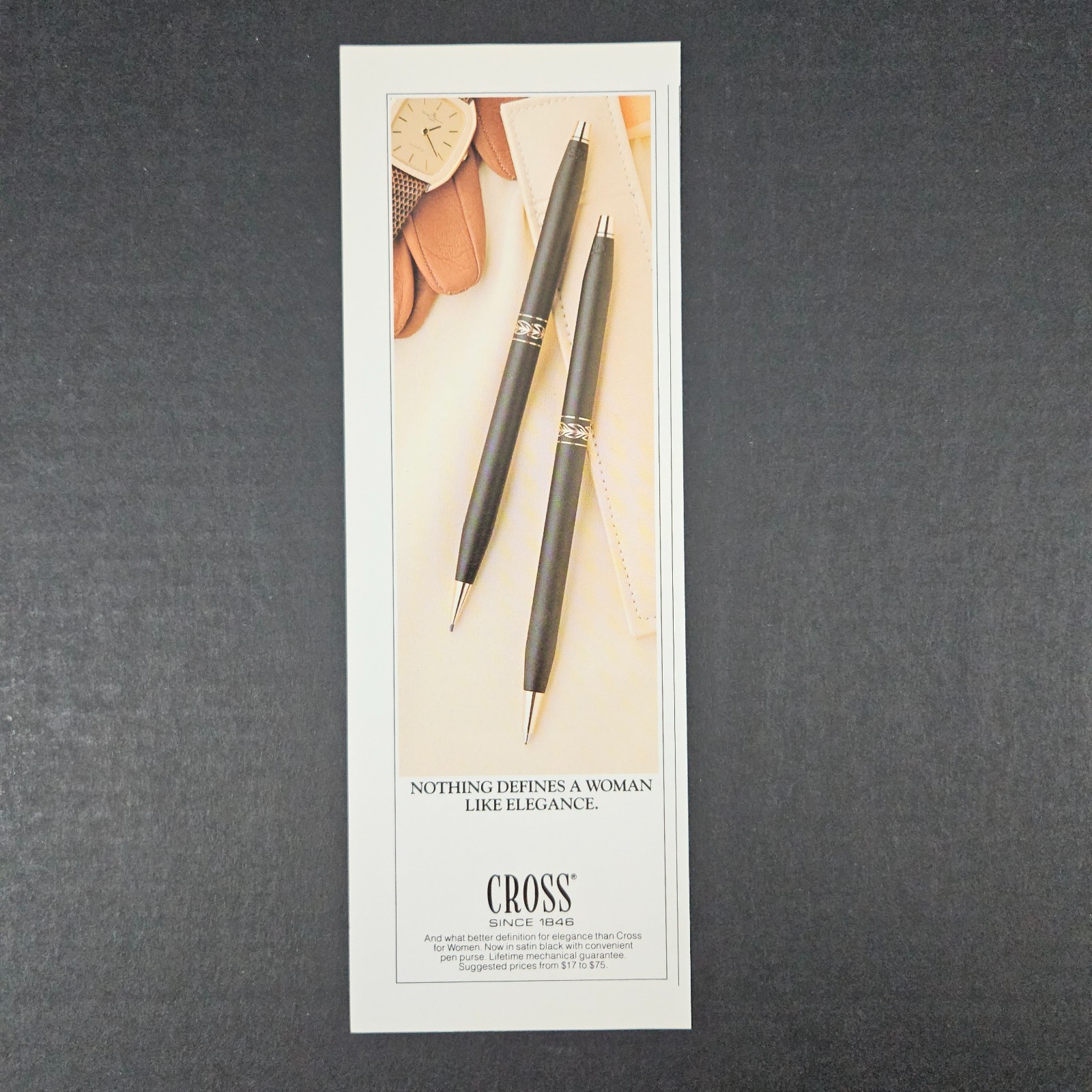 1984 Cross Women\'s Elegant Ink Pen Writing Instruments Vintage Print Ad Office
