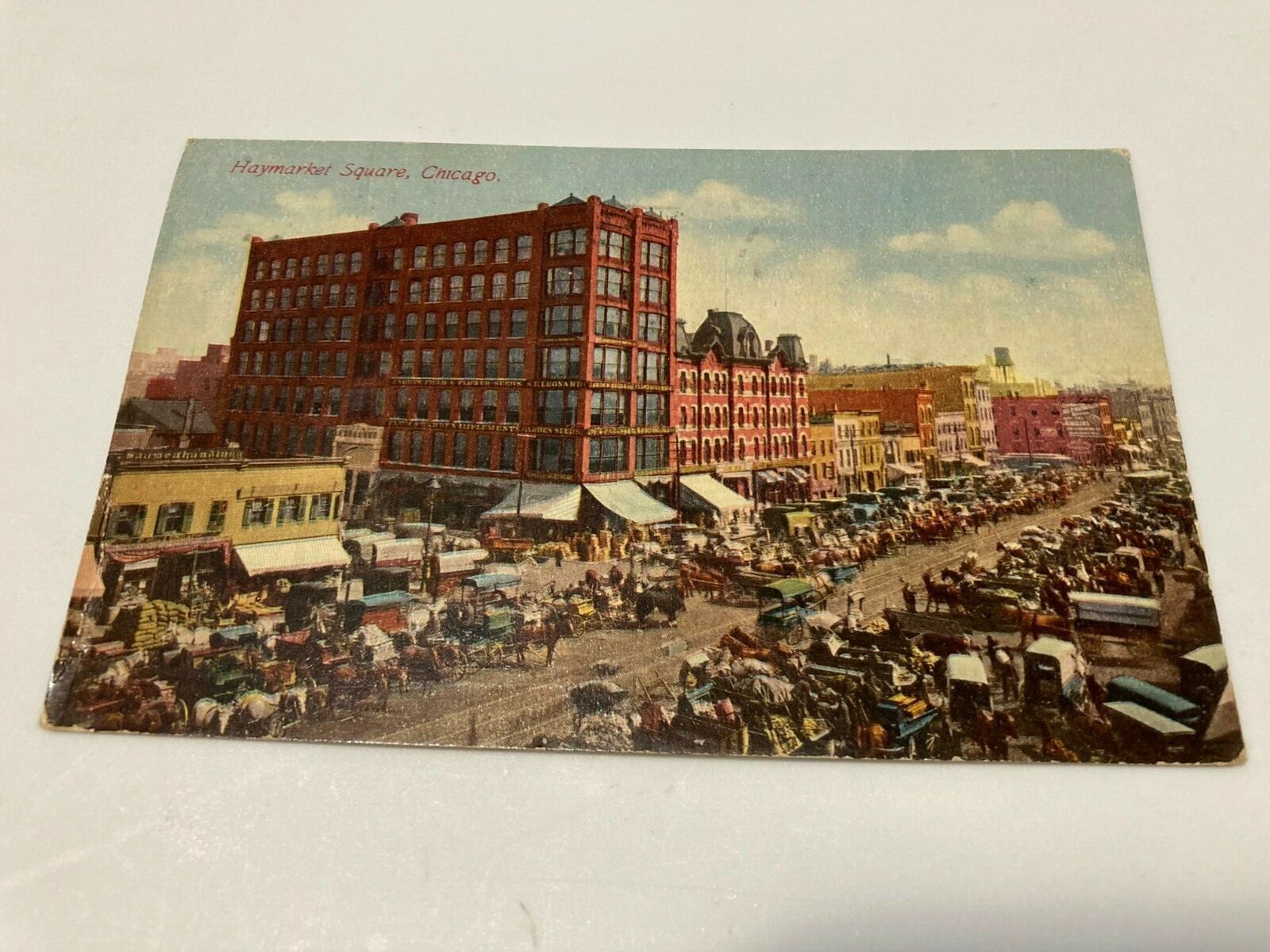 Circa 1911 Vintage Haymarket Square, Chicago, Illinois Cityscape Postcard