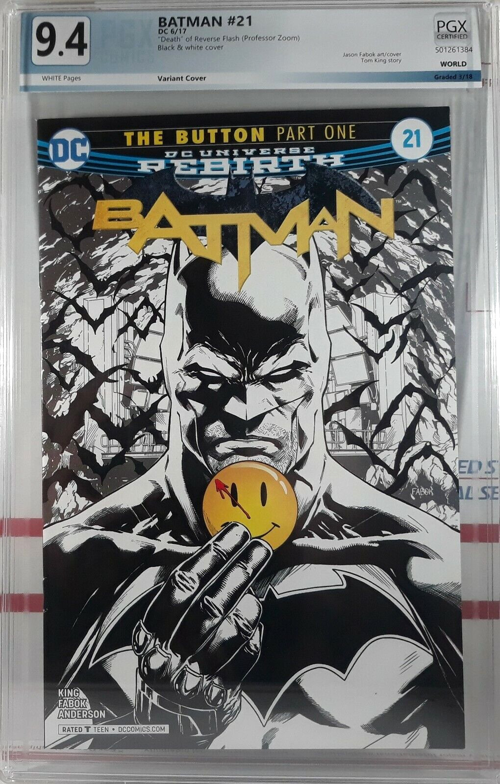 💥 PGX 9.4 BATMAN #21 C2E2 RETAILER FABOK PARTIAL SKETCH VARIANT CGC THE FLASH