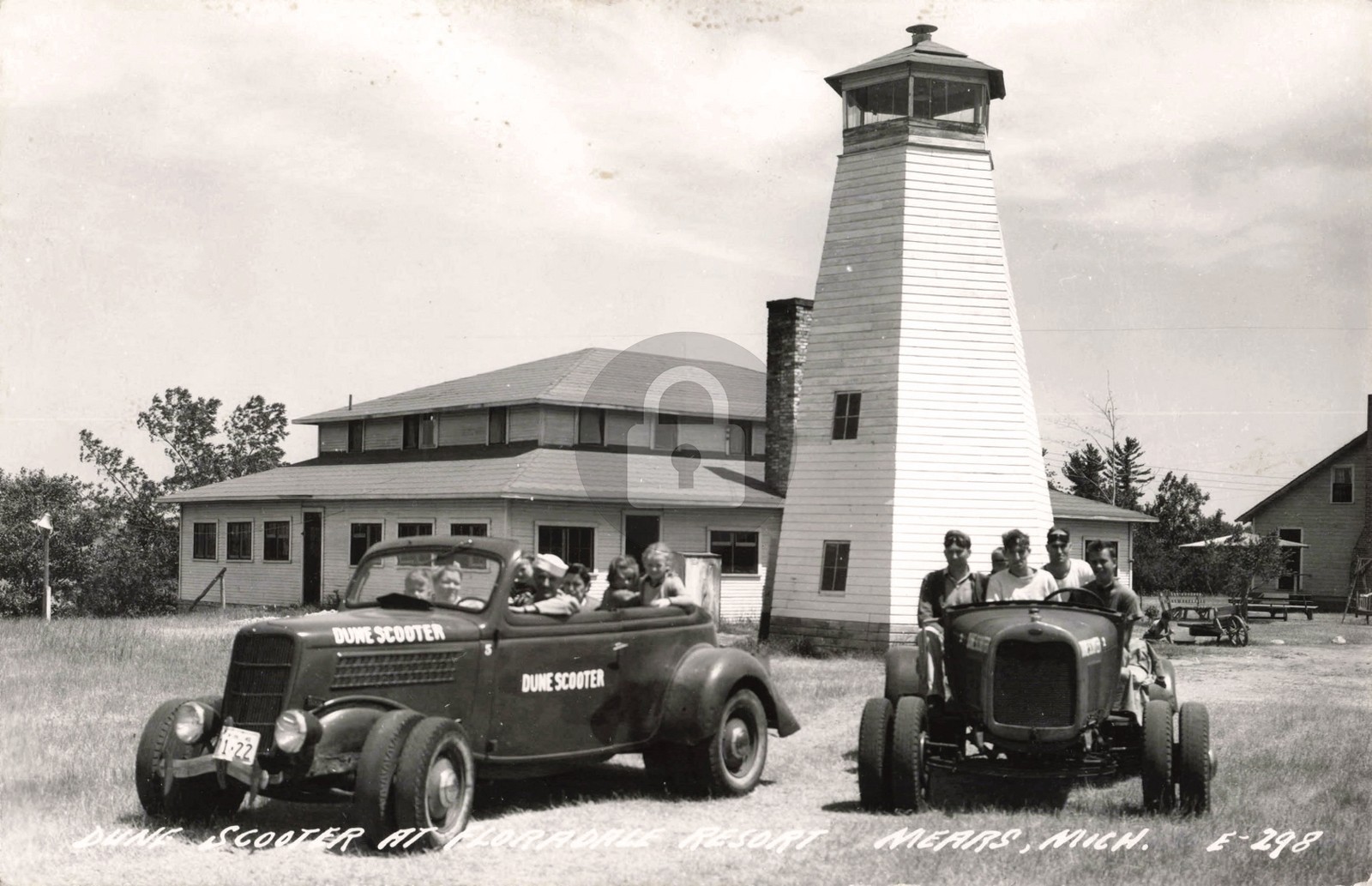 Dune Scooter At Floradale Resort Mears MI Michigan 1946 RPPC Photo Postcard COPY