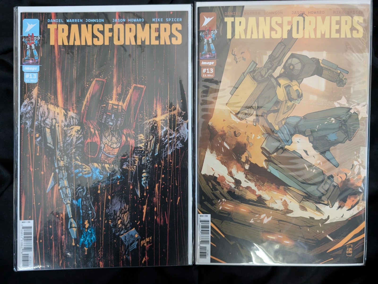The Transformers #13 (Image Comics Malibu Comics October 2024) cover A&H