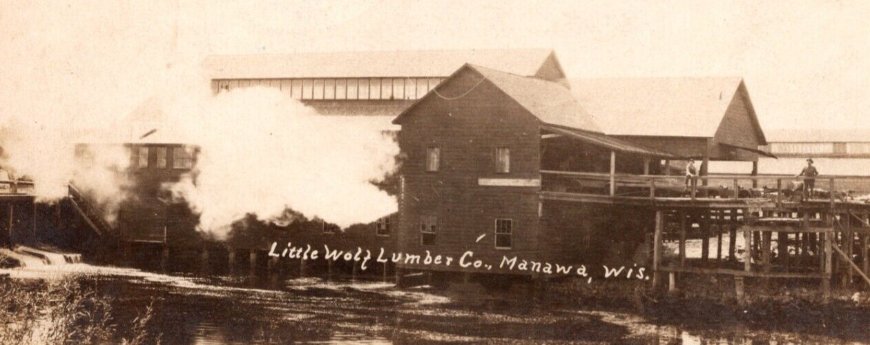 c1909 RPPC Little Wolf Lumber Company MANAWA Wisconsin RARE ANTIQUE Postcard