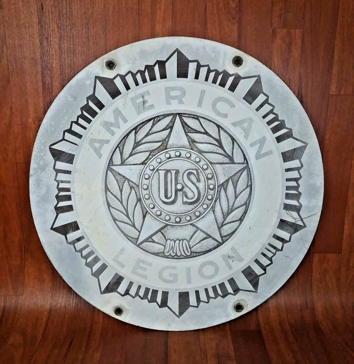 Vintage US American Legion Post Hall Building Sign 24” RARE SALVAGE WW2 Military