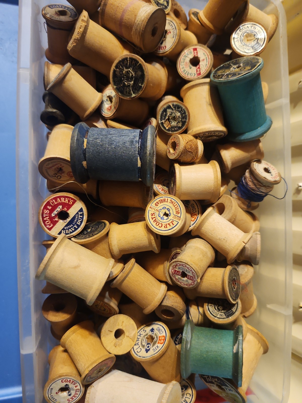 Antique Wooden Thread Spools