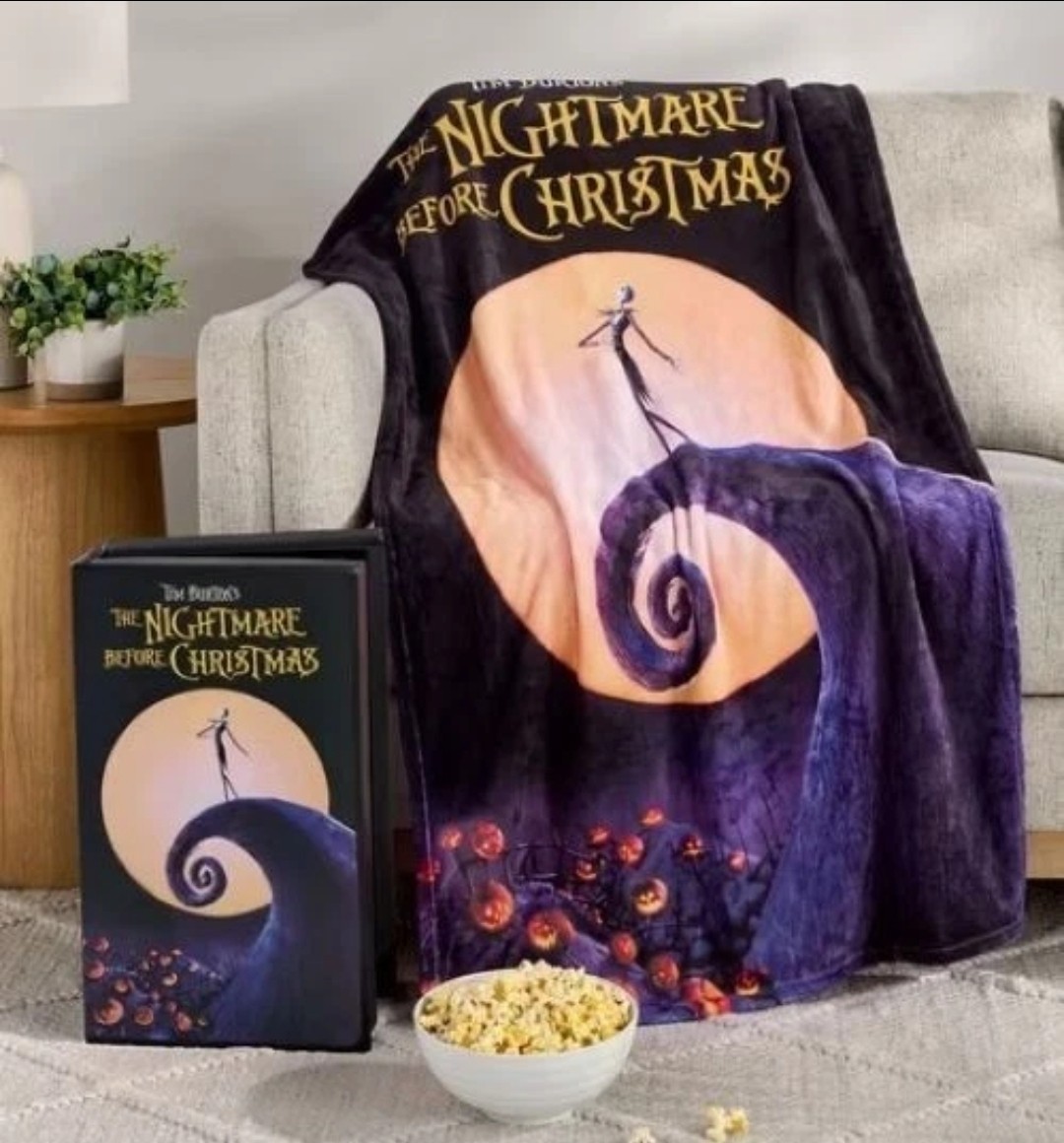 The Nightmare Before Christmas VHS Boxed Silk Touch Throw Blanket 50
