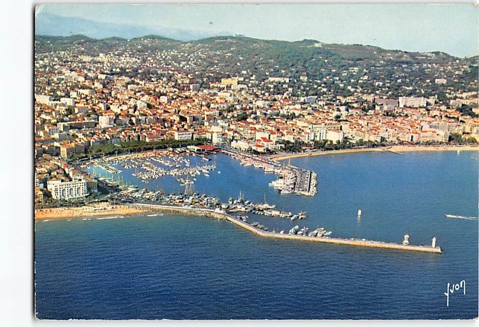 Postcard Le Port et les Jardins du Casino Cannes France