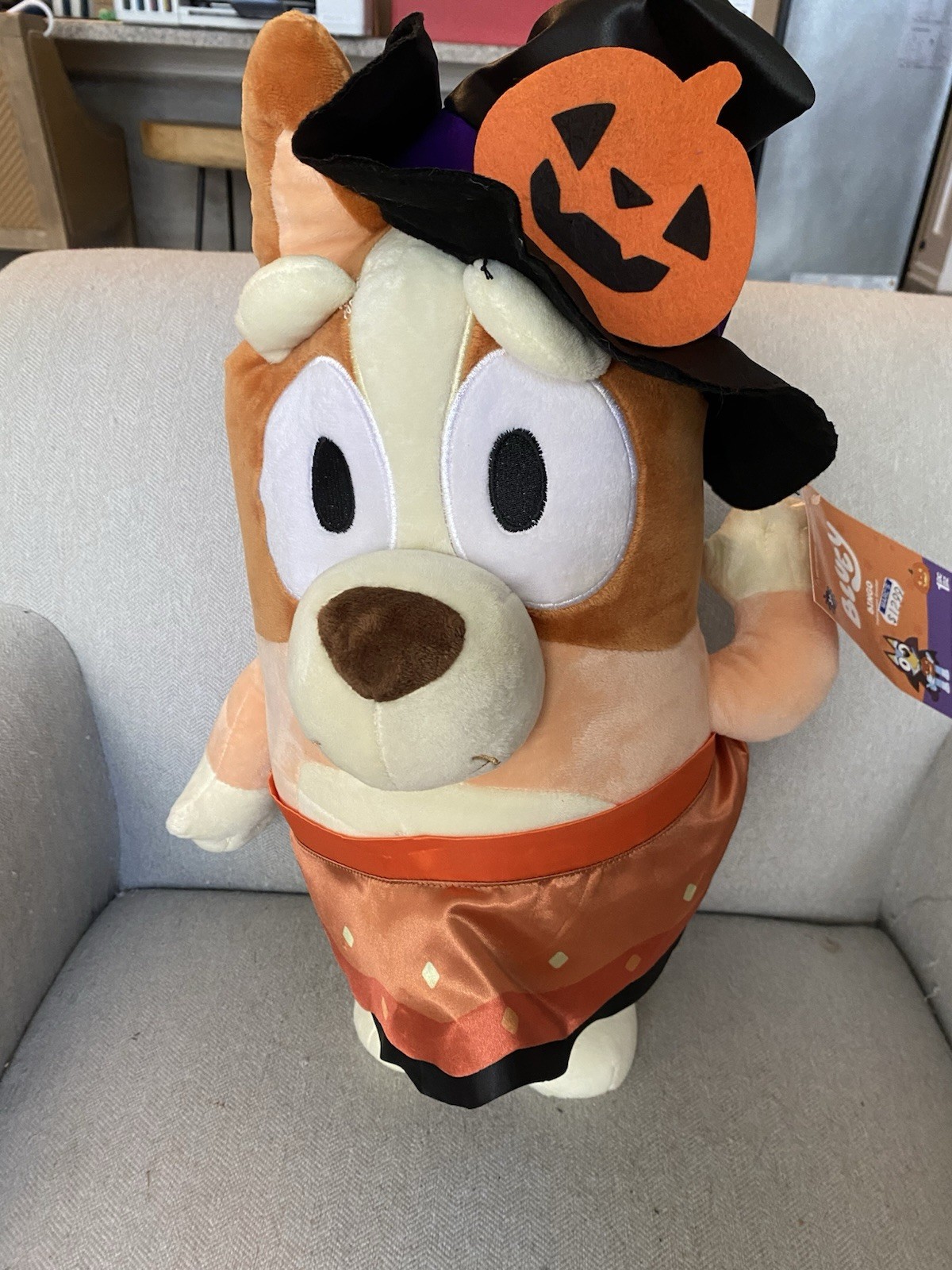 Bluey Bingo Halloween Witch Plush Greeter 24.01 in, Lightweight, Bluey TV Show