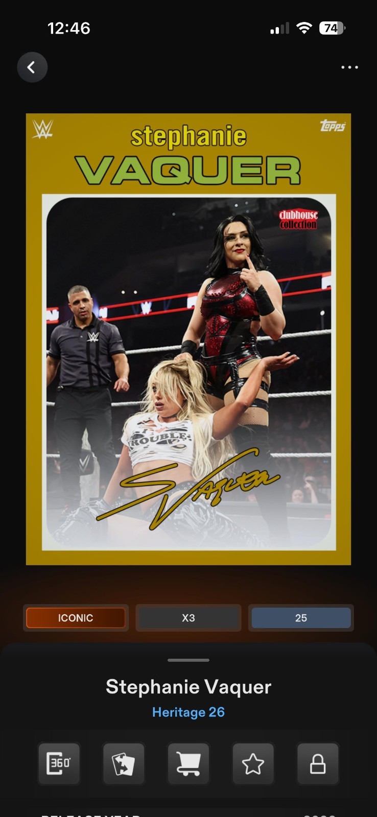 Topps WWE Slam 2026 Heritage S2 Dark Yellow Signature Iconic Select