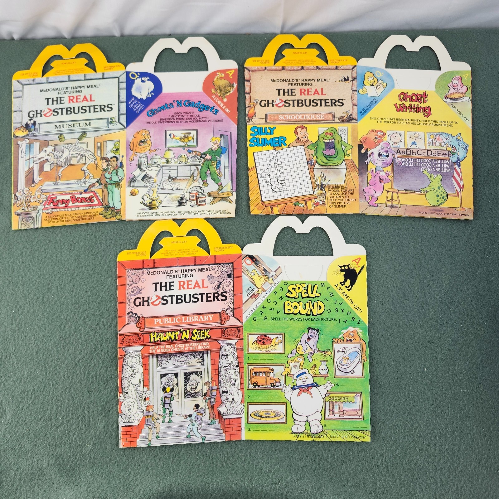 Vtg 1987 McDonalds Happy Meal Box Lot of 3 The Real Ghostbusters Museum Retro