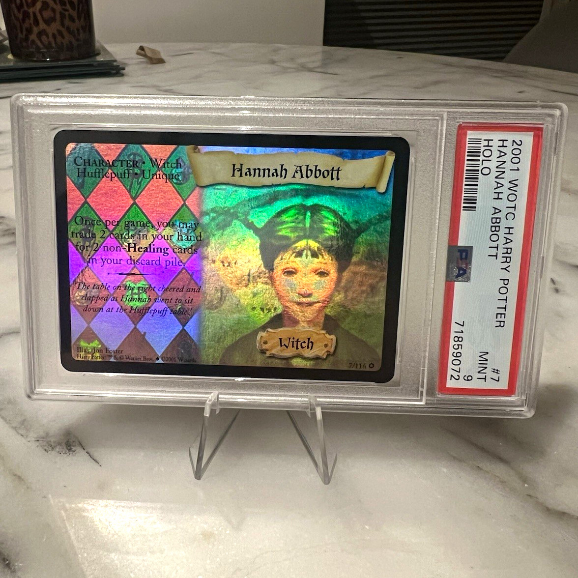 Wizards of the Coast PSA 9 Hannah Abbott Holo 2001 Harry Potter TCG #7/116
