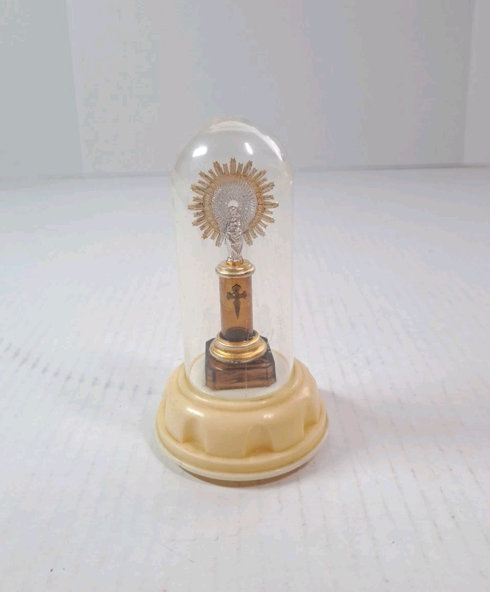 Vintage Virgin Of The Pillar Plastic Globe