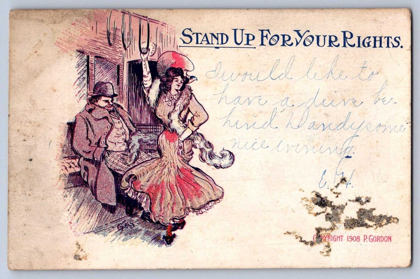 K67/ Interesting Postcard c1910 Women's Rights Stand Up Comic Suffrage 397