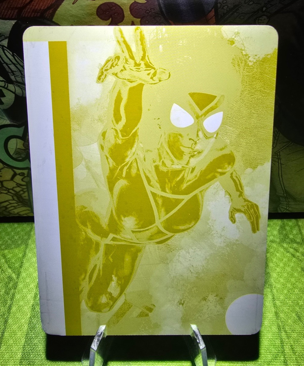 2013 MARVEL FLEER RETRO 1 of 1 YELLOW PRINTING PLATE #41 SPIDERWOMAN (RARE)