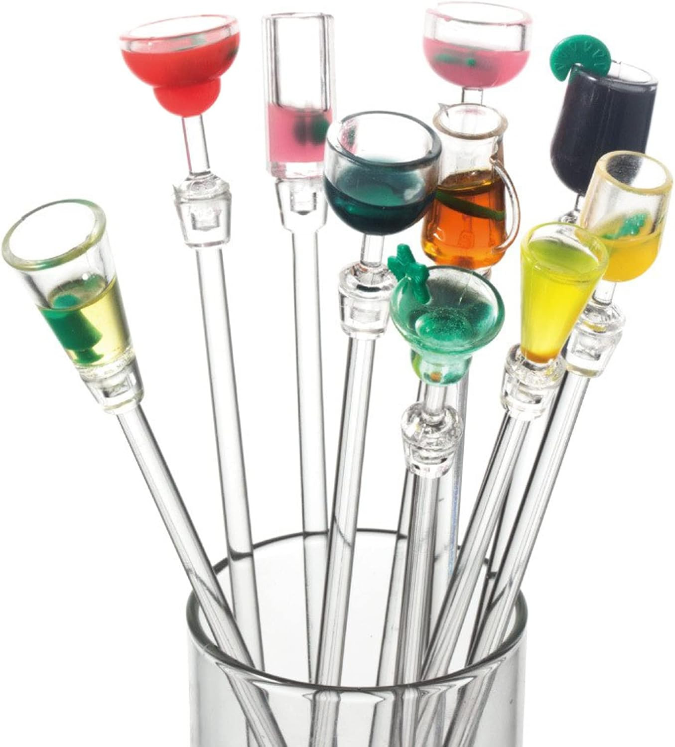 Swizzle Sticks Colorful Clear Beverage Stirrers 9.05\