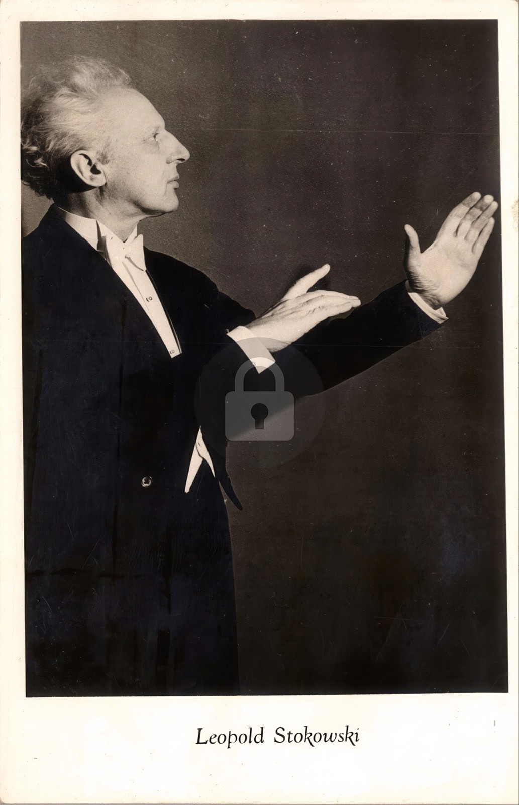 Leopold Stokowski British conductor musician RPPC Photo Postcard COPY