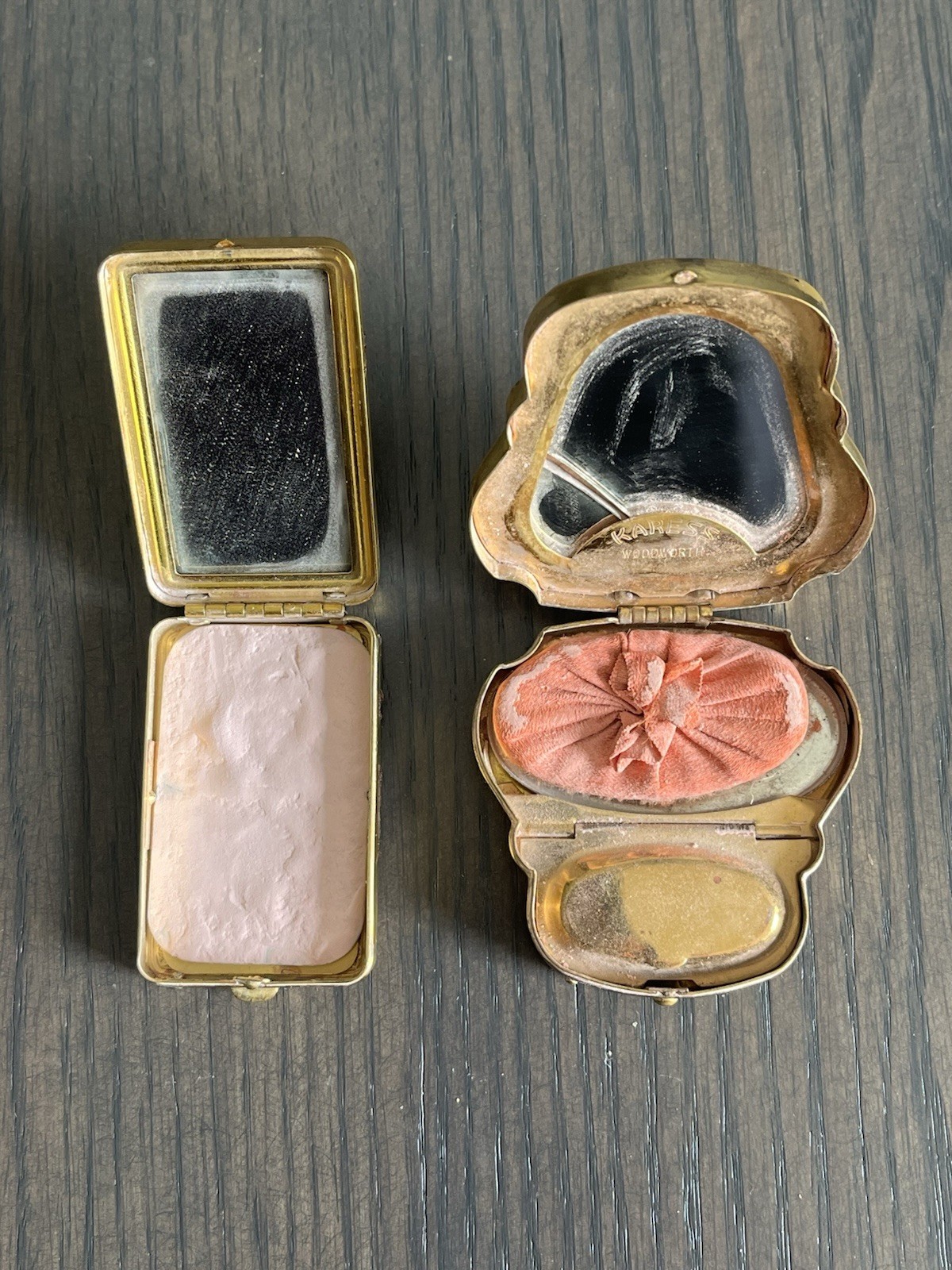 Antique French Karess Woodworth & DuBarry Richard Hudnut-USA RARE Makeup Mirrors