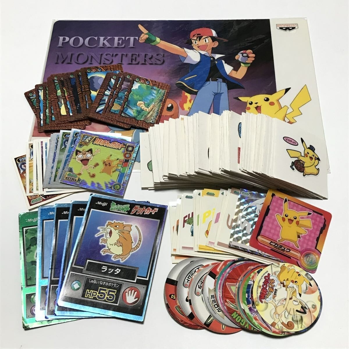 Pokemon Vintage Collection Lot Cards Stickers Menko Meiji Banpresto Ash Pikachu