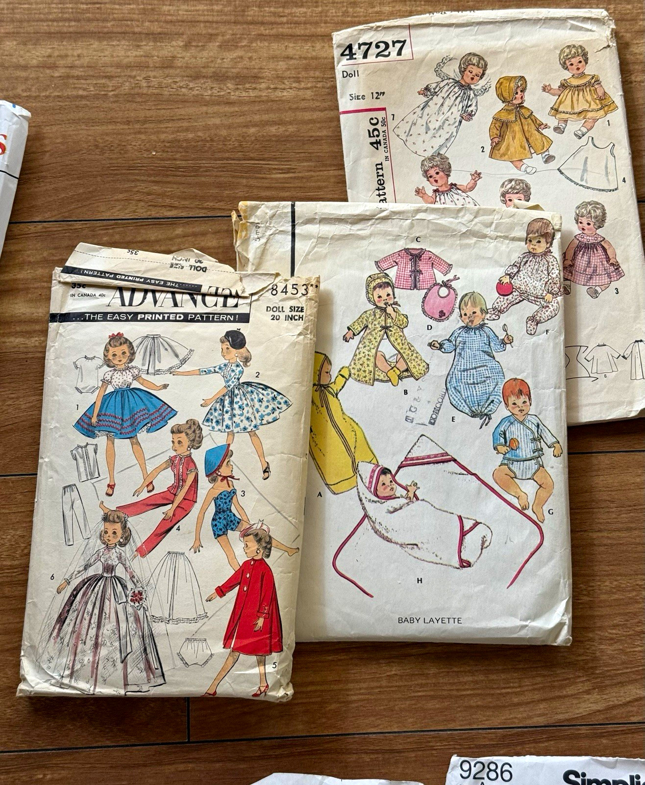 Lot 10 Vintage Sewing Patterns Simplicity McCall's Butterick Crafts Doll, As is