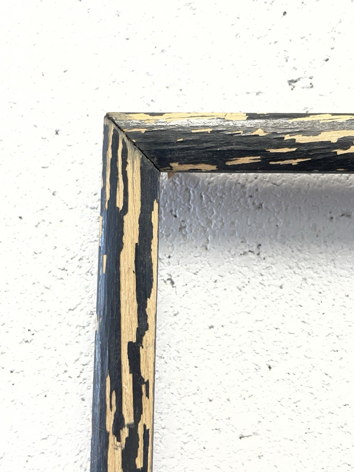 Vintage Black Oak Wooden Picture Frame Ebonized Rustic 10.5x12.5 GOTH