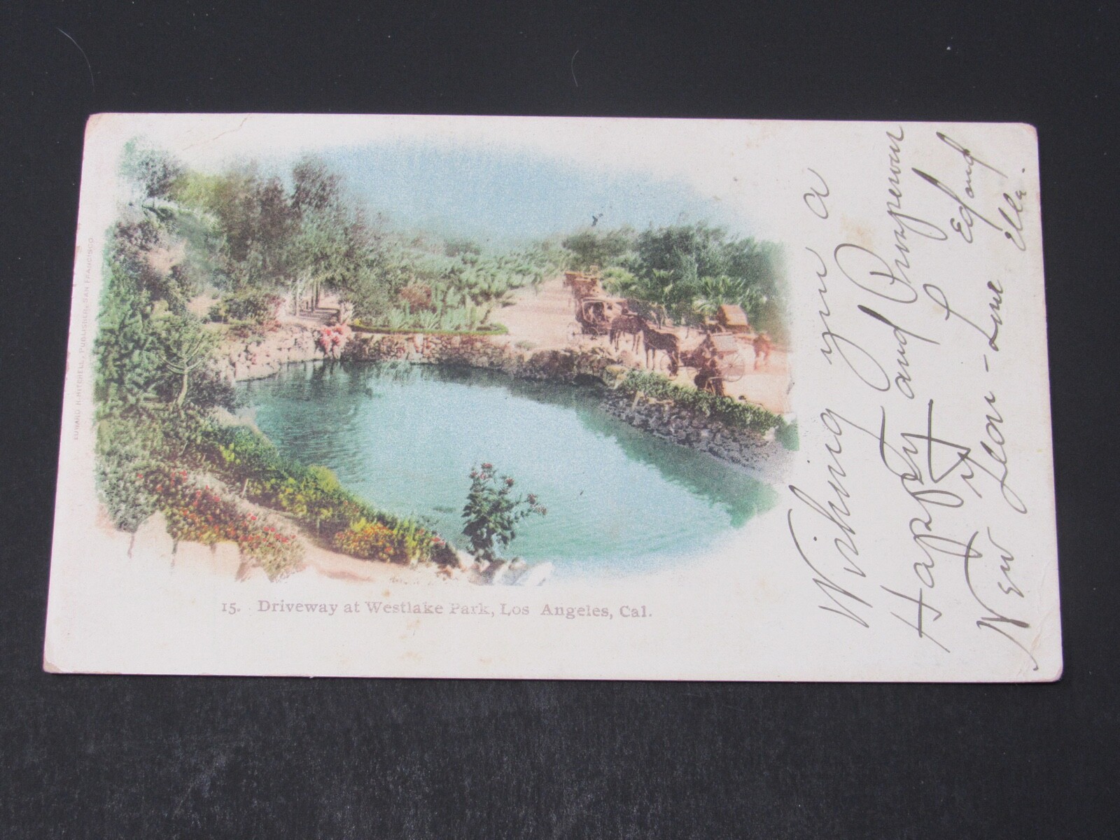 c 1907 Private Mailing Card Postcard Driveway at Westlake Park Los Angeles EXLT