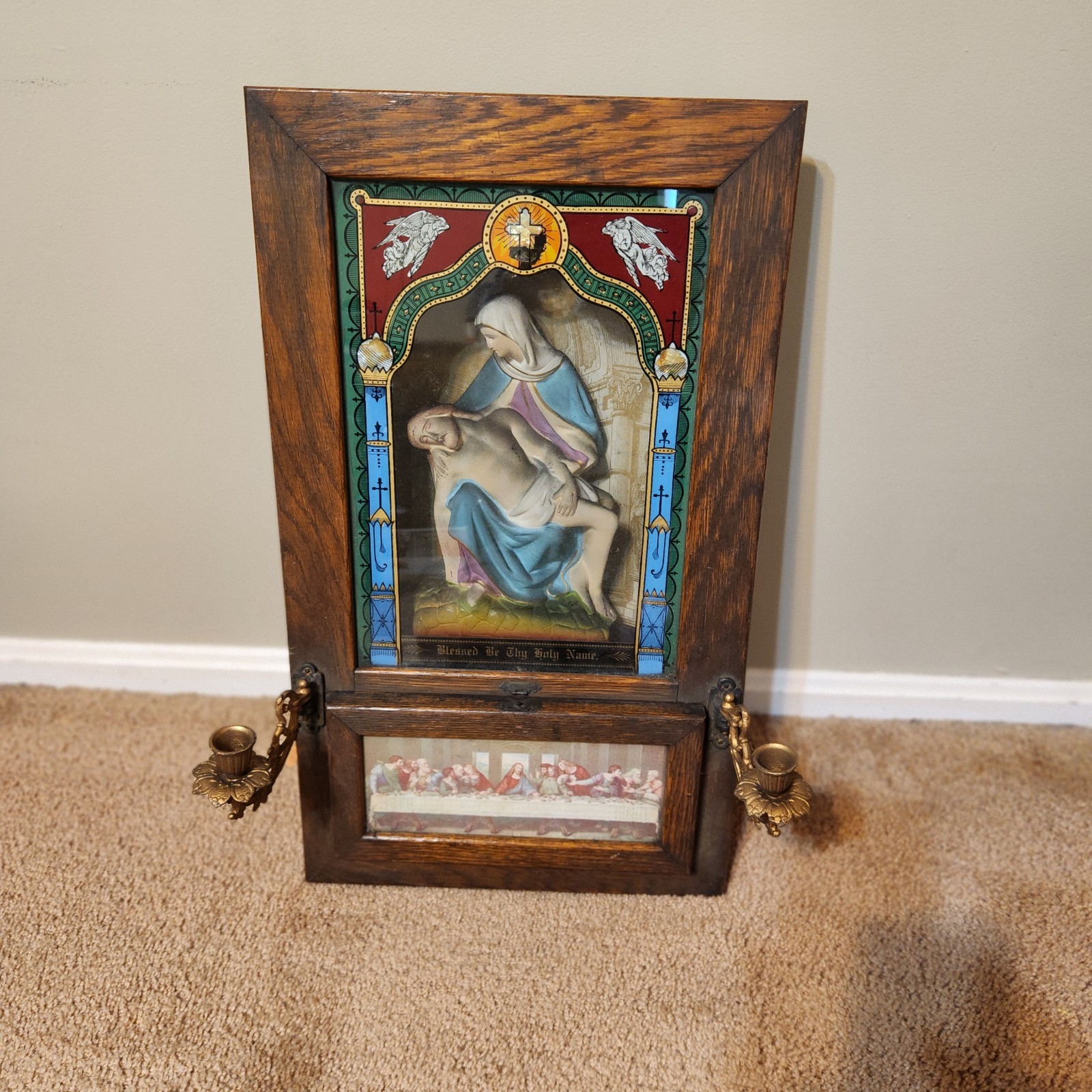 Antique Catholic Virgin Mary Jesus 