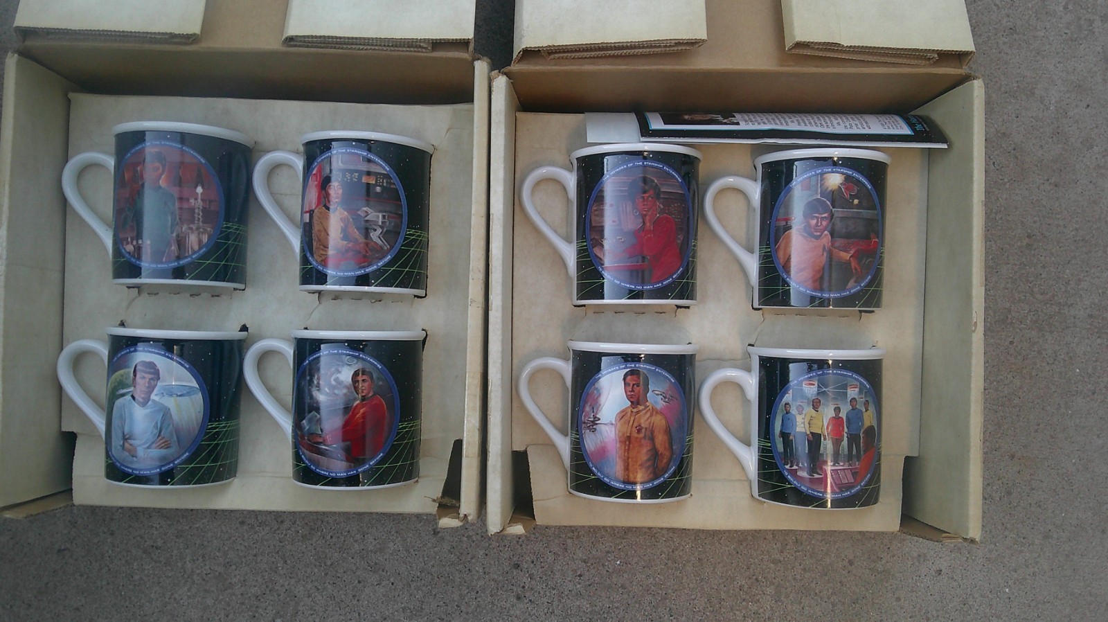Vintage 1983 Hamilton cllection STAR TREK mug collection.New in the box. (8)