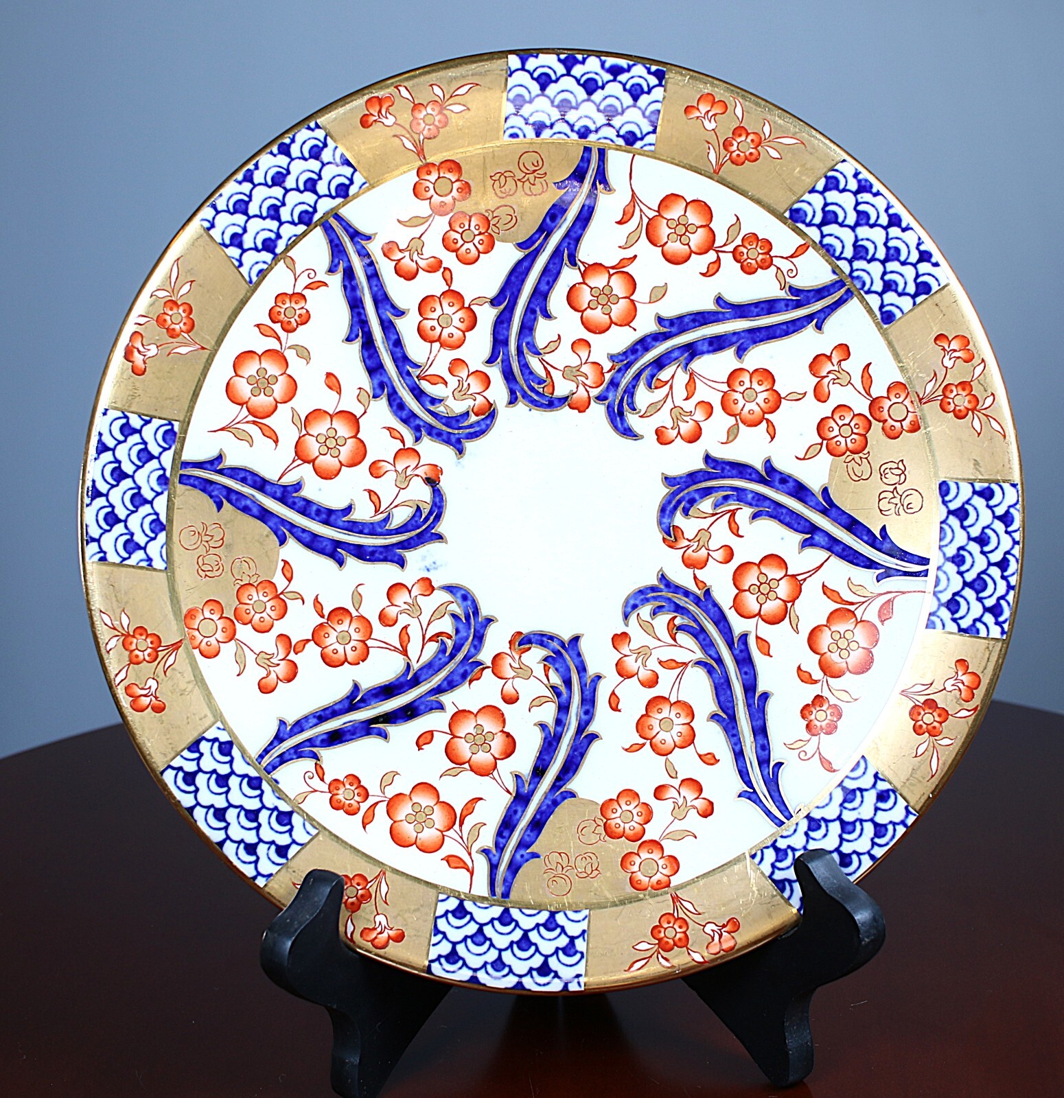 Antique 9” Plate Macintyre Burslem William Moorcroft Aurelian Floral Art Nouveau
