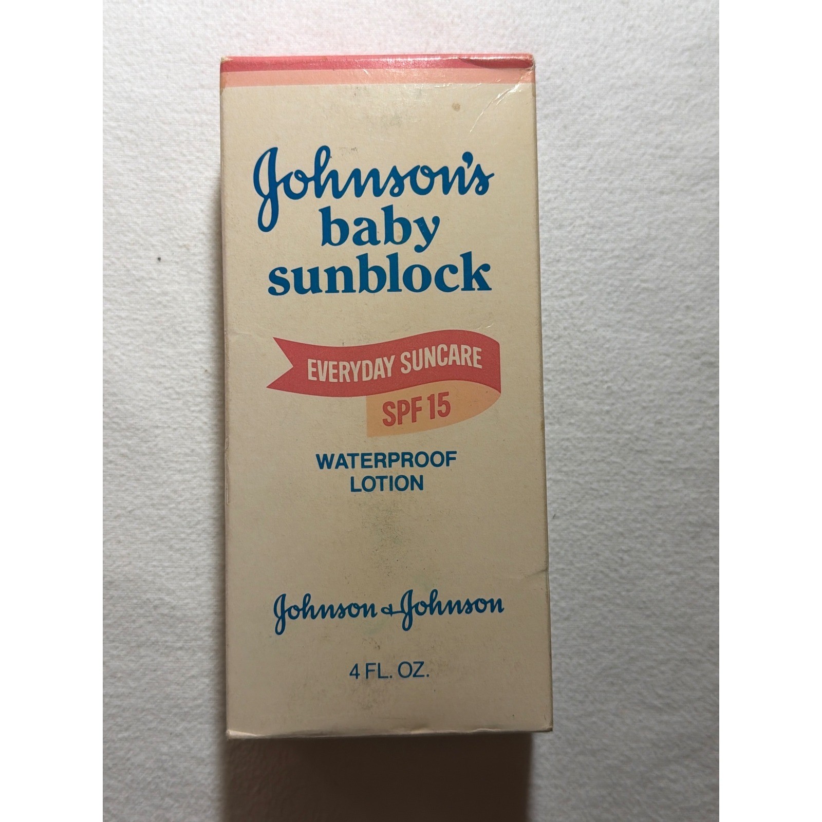 Vintage 1989 Johnson\'s Baby Sunblock SPF 15 Waterproof Lotion 4oz New In Box