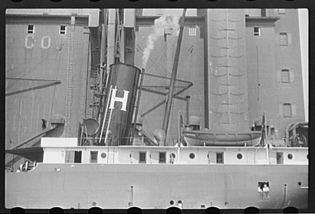 Photo:Duluth Minnesota 1941 Loading Grain Boat Great Lakes Freighter FSA