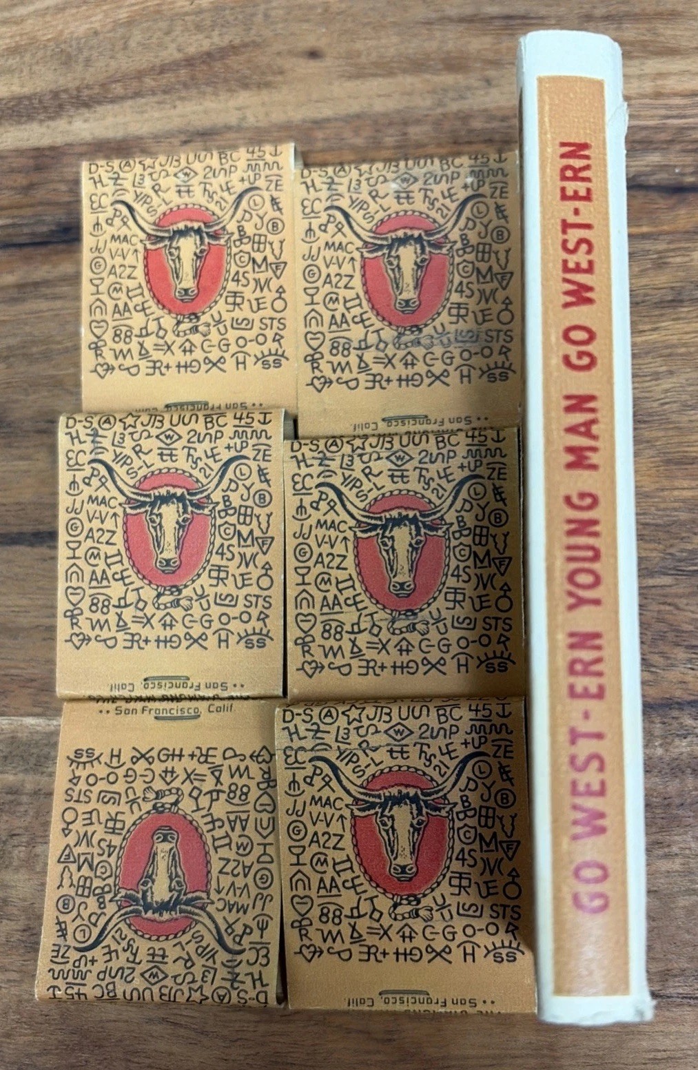 Vtg WESTWARD HO Match Pack Go WEST-ERN Young Man UNSTRUCK Diamond San Francisco
