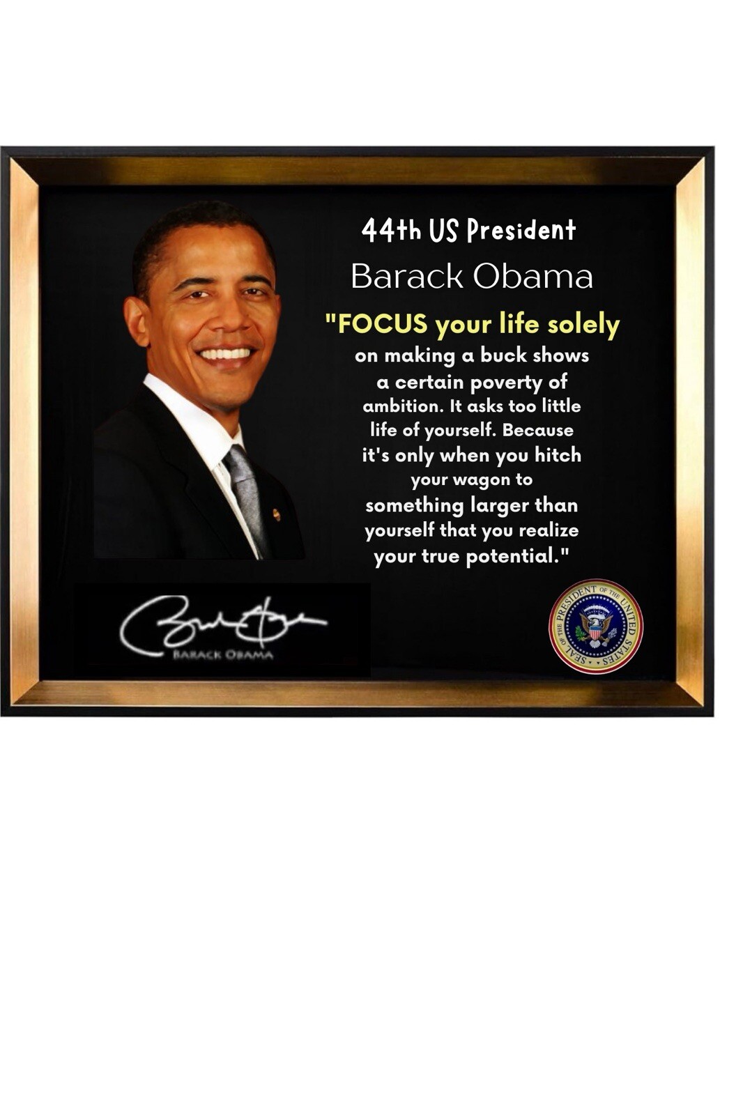 44th President Barack Obama-Reprinted Autograph-Limited Edition #1 of #25