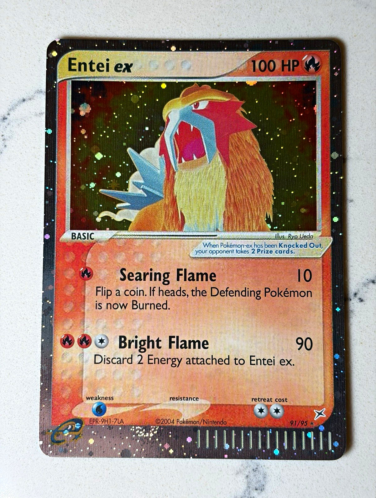 Pokemon 2004 EX Team Magma vs Team Aqua Entei ex Holo Ultra Rare #91/95