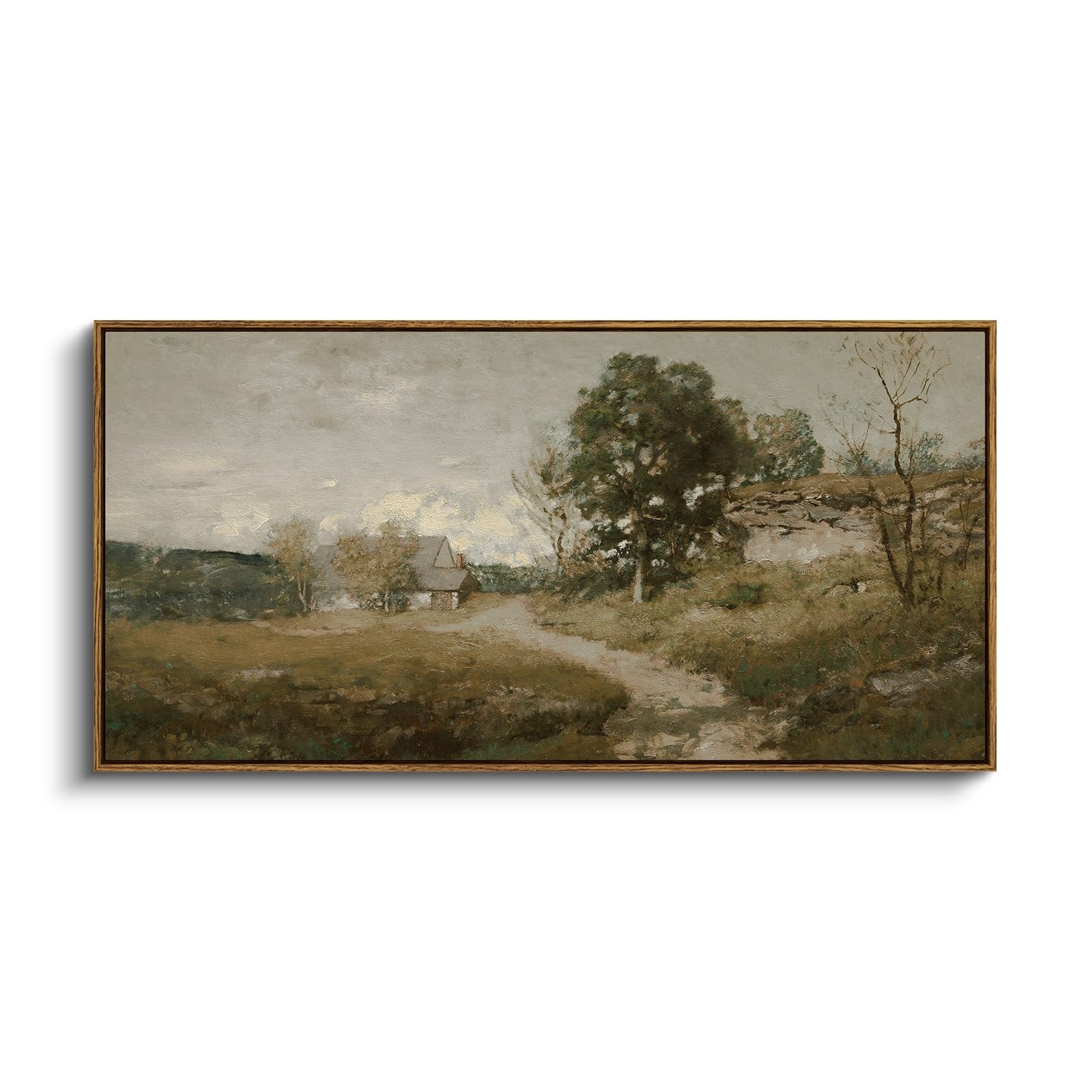 InSimSea Extra Large Framed Vintage Wall Art, Rustic Landscape,40x20in