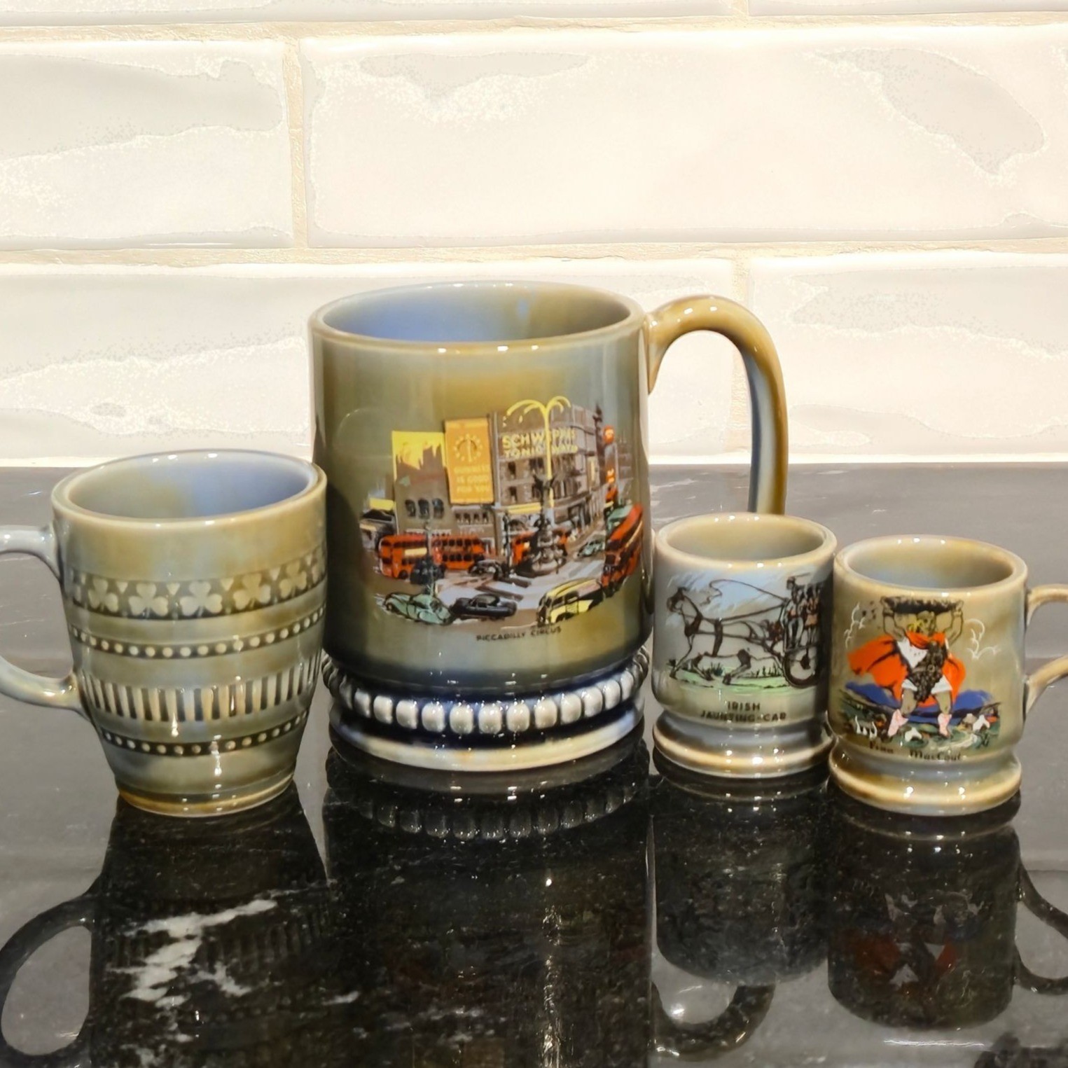 Vintage Wade Irish Mugs Piccadilly Circus Finn MacCoul Jaunting Collectors cups
