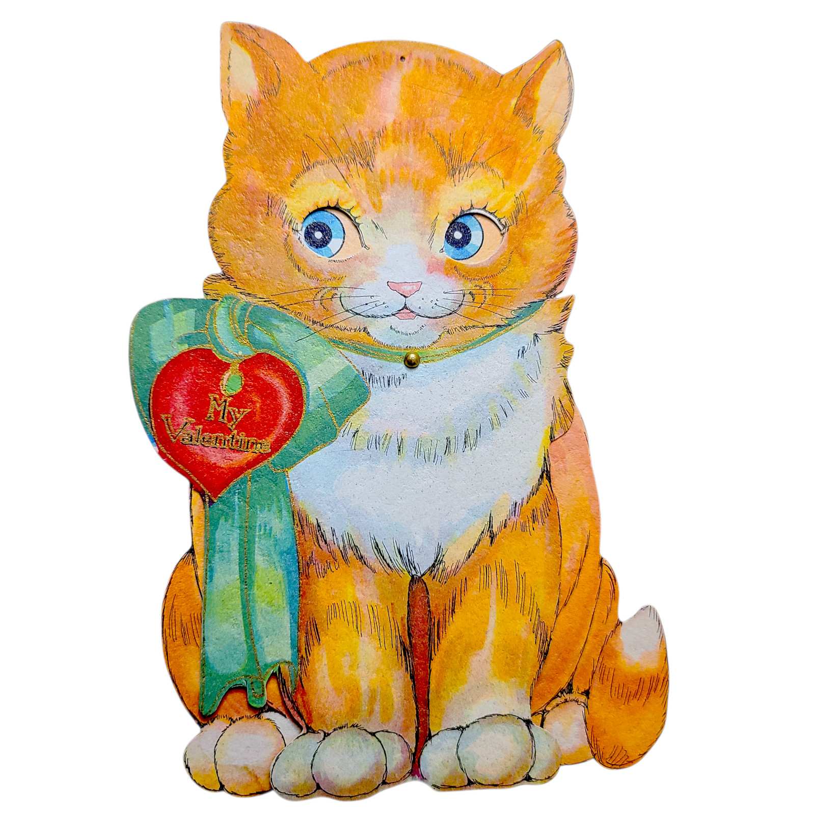 Vintage Antique Cat Mechanical Movable Valentine Card HALLMARK Early 1930s